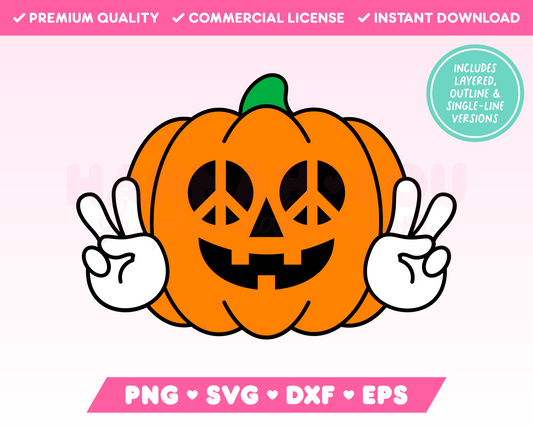 Hippie Pumpkin SVG • Halloween SVG Files for Cricut · Halloween Sublimation Designs