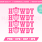 My trendy Howdy Howdy Howdy SVG is part of my Western SVG Files for Cricut collection, and features the word Howdy repeated four times with a happy face wearing a cowboy hat replacing the letter O.