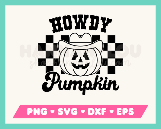Howdy Pumpkin SVG Outline
