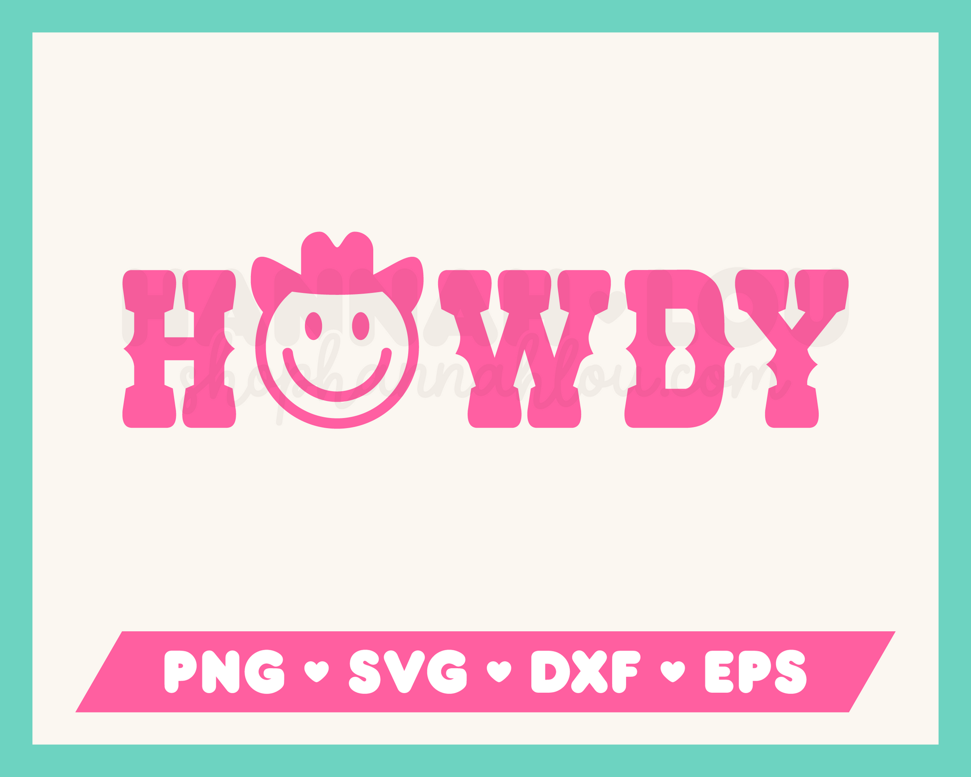 My Howdy SVG is part of my western SVG files for Cricut collection, and features a happy face cowboy within the word howdy.