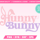 My cute Hunny Bunny SVG is part of my Easter SVG Files for Cricut collection, and features the words 'hunny bunny' with adorable bunny ears on the letter H.