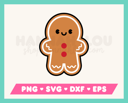 Kawaii Gingerbread Man SVG