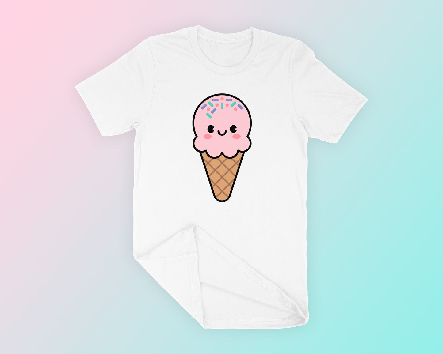 Kawaii Ice Cream SVG T-Shirt Mockup