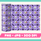 Kawaii Skulls 20oz Skinny Tumbler Wrap PNG