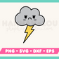 Kawaii Storm Cloud SVG