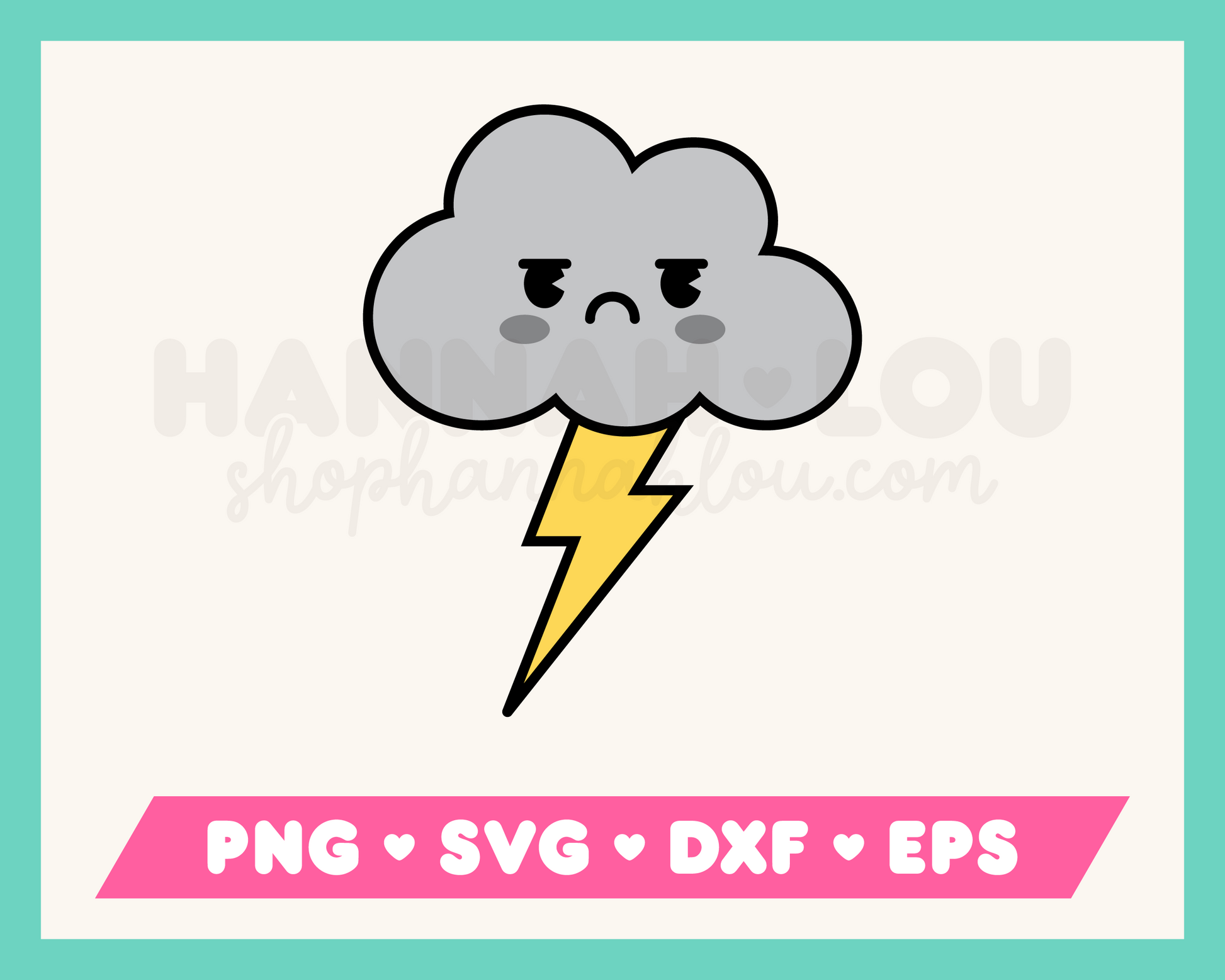 Kawaii Storm Cloud SVG