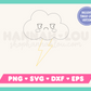 Kawaii Storm Cloud SVG Single-Line