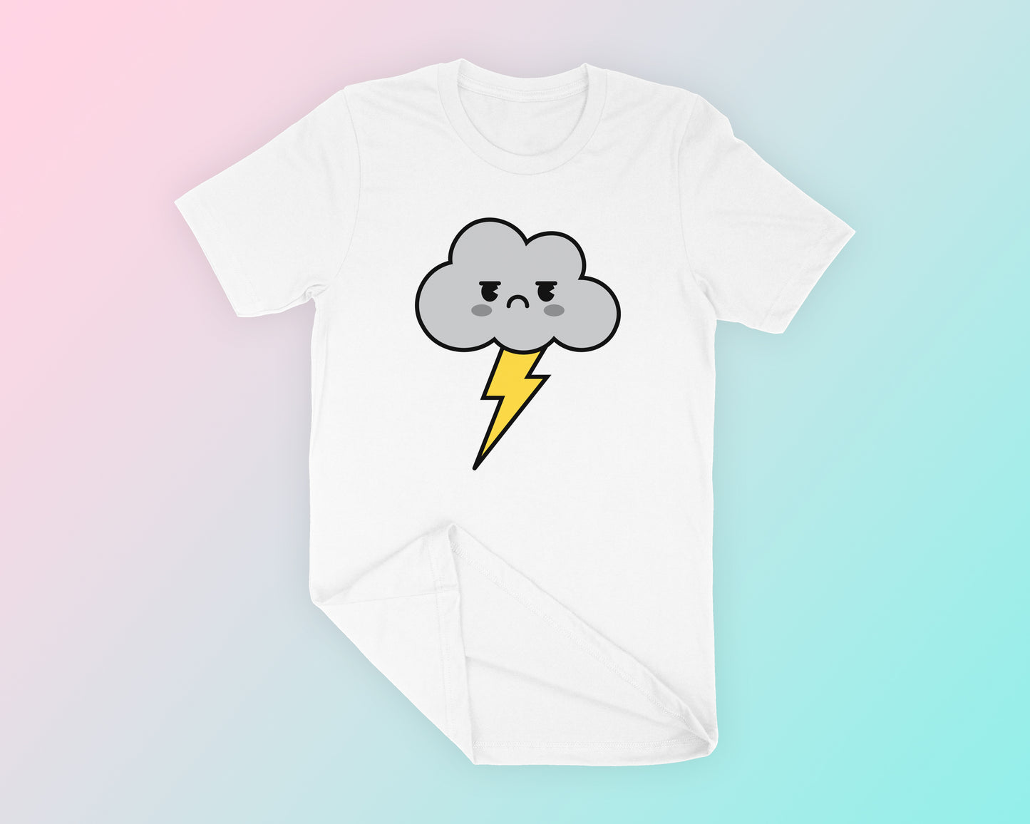 Kawaii Storm Cloud SVG T-Shirt Mockup