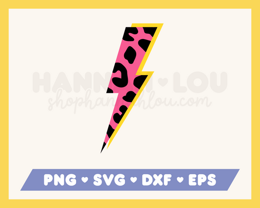 Leopard Print Lightning Bolt SVG