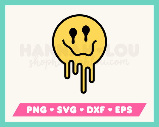 Melting Happy Face SVG