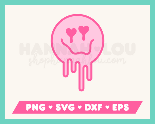 My Melting Heart Eyes Emoji SVG is part of my Valentine's Day SVG files for Cricut collection, and features a heart eyes emoji that's melting.