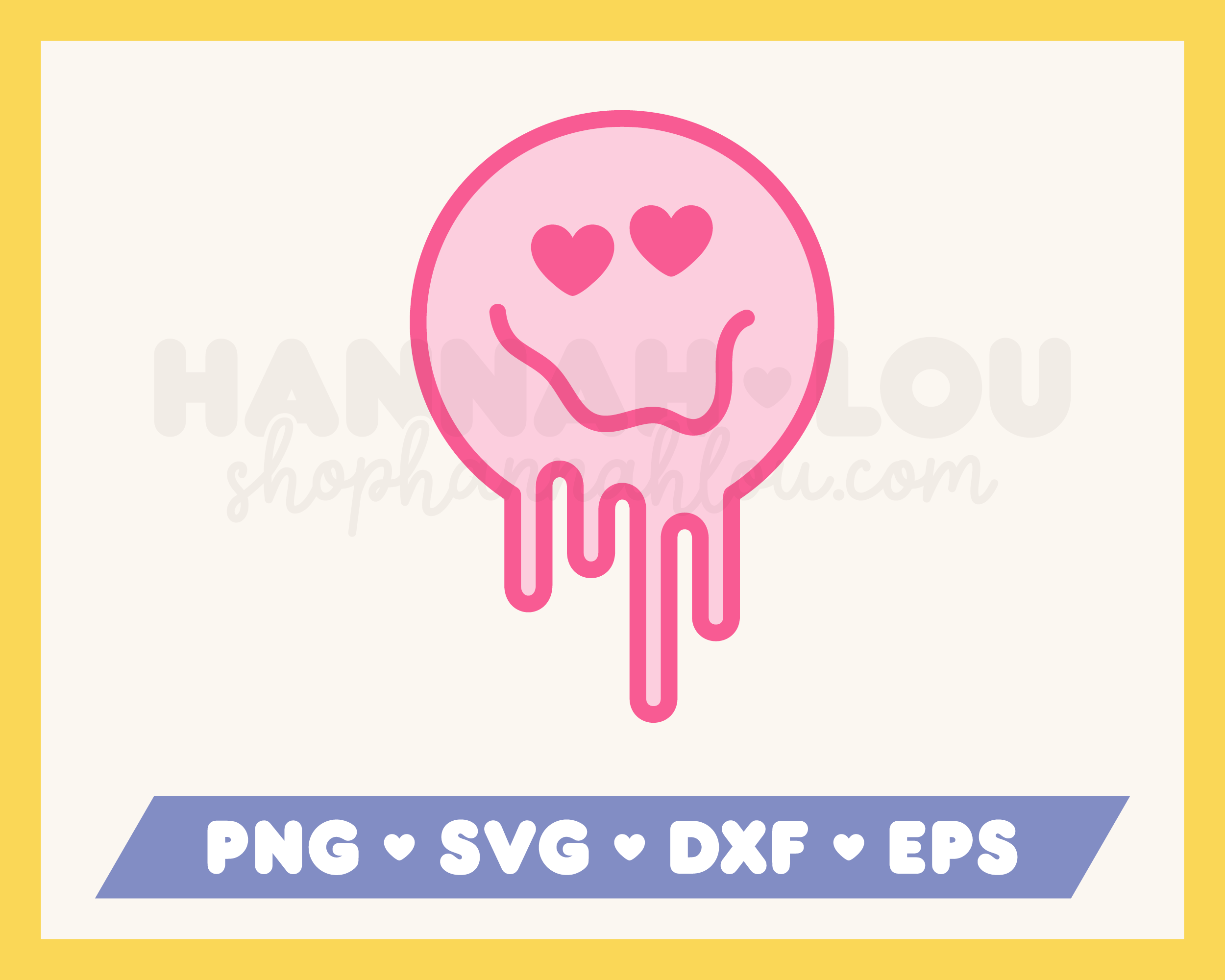 Smiley Melted Face With Heart Eyes SVG Digital Download