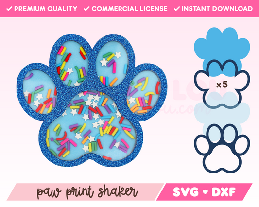 Paw Print Shaker SVG · Shaker SVG Files for Cricut