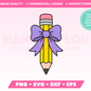 My trendy Pencil with Coquette Bow SVG is part of my Teacher SVG Files for Cricut collection, and features a pencil wrapped in an oversized bow.