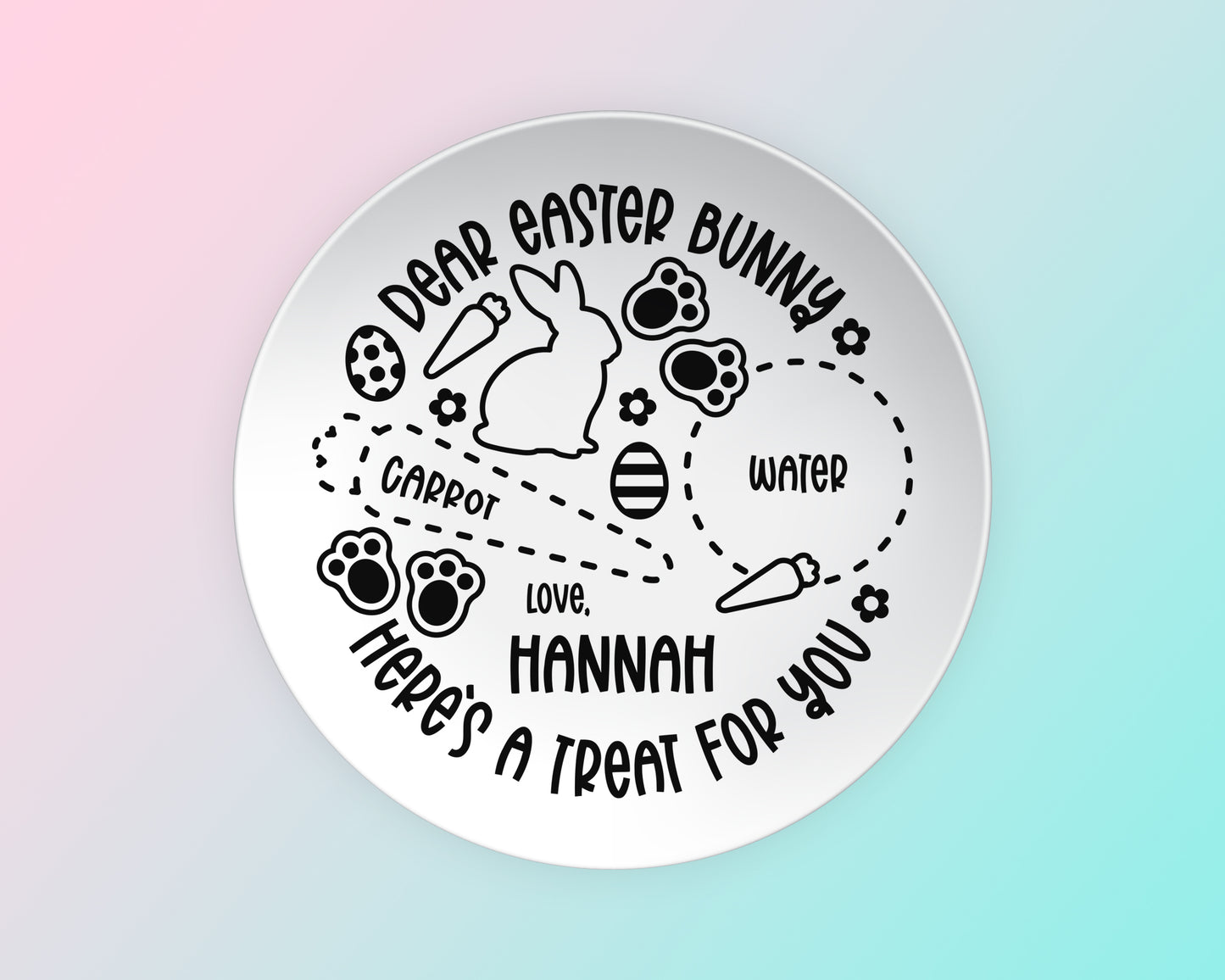 Personalized Easter Bunny Plate SVG