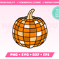 My trendy Pumpkin Disco Ball SVG is part of my Halloween SVG Files for Cricut collection, and features a retro-style disco ball shaped as a pumpkin.