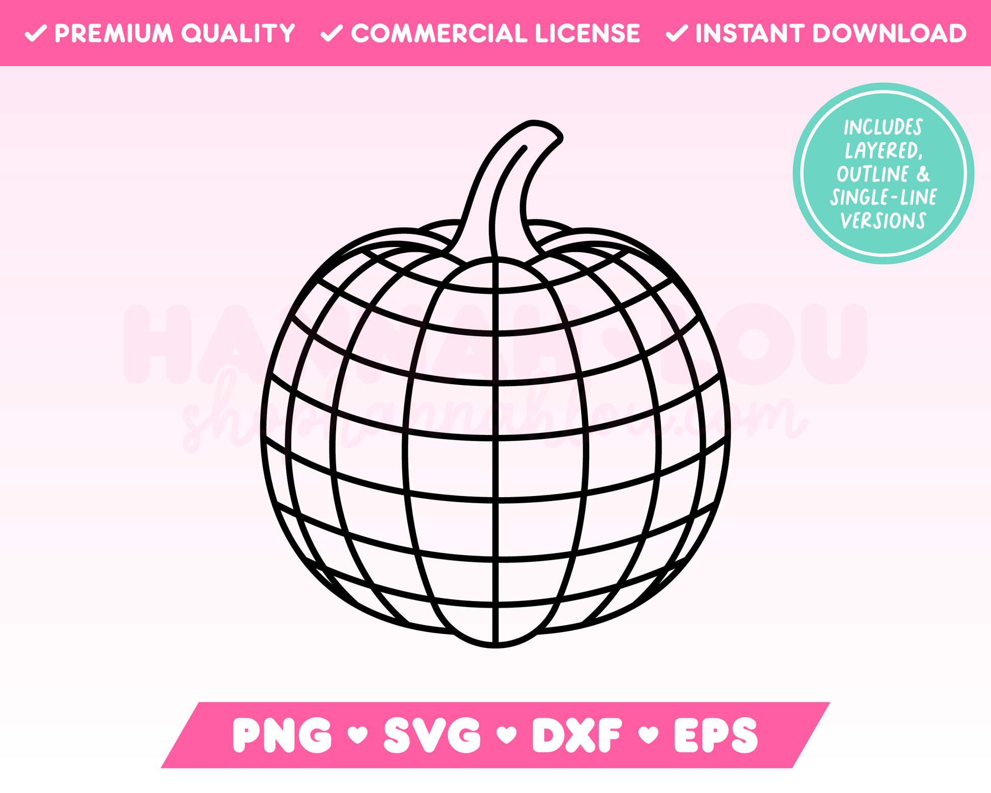 My trendy Pumpkin Disco Ball SVG is part of my Halloween SVG Files for Cricut collection, and features an outline of a retro-style disco ball shaped as a pumpkin.