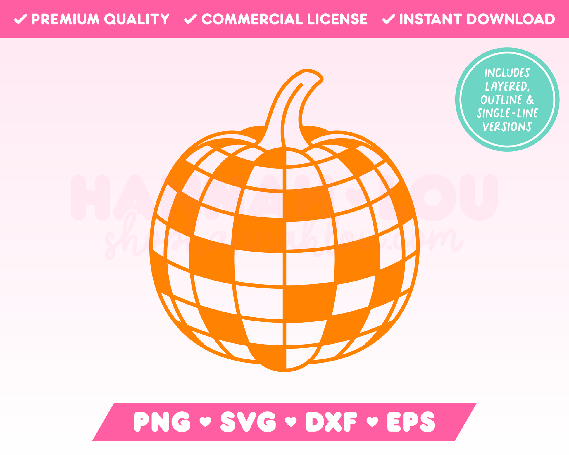 My trendy Pumpkin Disco Ball SVG is part of my Halloween SVG Files for Cricut collection, and features an outline of a retro-style disco ball shaped as a pumpkin.