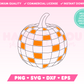 My trendy Pumpkin Disco Ball SVG is part of my Halloween SVG Files for Cricut collection, and features a single-line drawing or sketch of a retro-style disco ball shaped as a pumpkin.