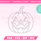 My vintage-inspired Retro Jack-o-Lantern SVG is part of my Halloween SVG Files for Cricut collection, and features a single-line drawing or sketch of a carved pumpkin with a creepy face.