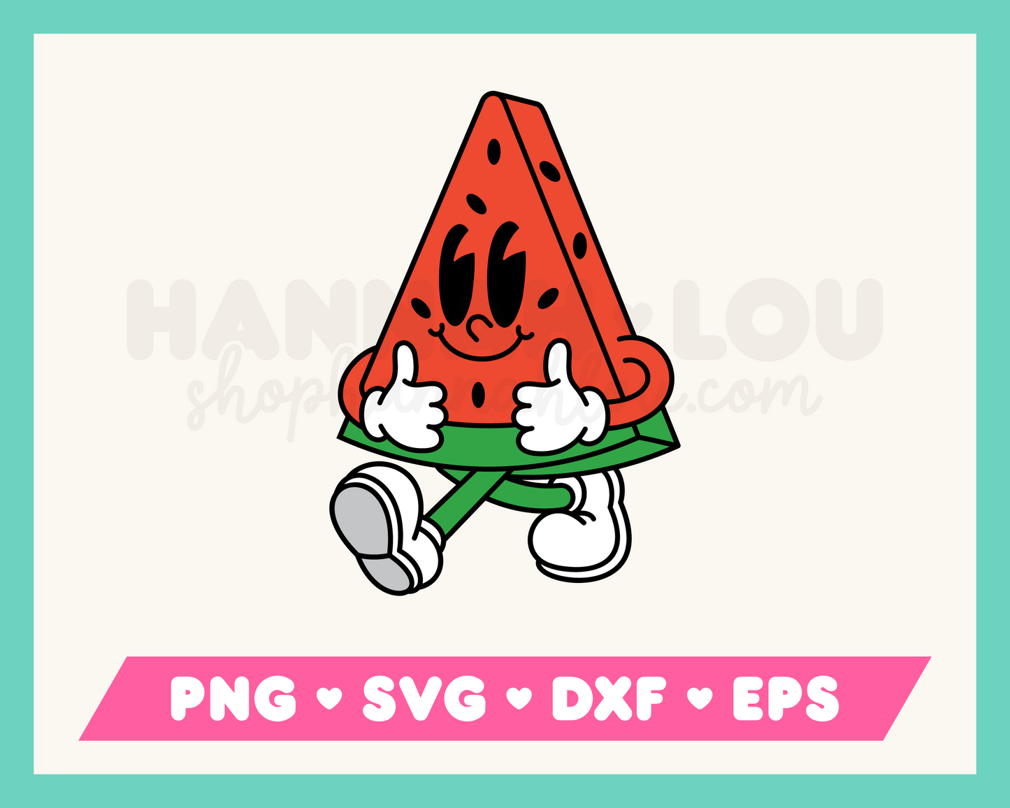 Retro Watermelon Mascot SVG