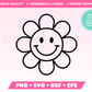 My Retro Flower SVG is part of my Retro SVG Files for Cricut collection, and features an outline of a retro daisy flower with a happy face.