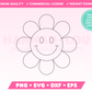 My Retro Flower SVG is part of my Retro SVG Files for Cricut collection, and features a single-line drawing or sketch of a retro daisy flower with a happy face.