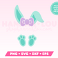 Split Monogram Bow Easter Bunny SVG • Easter SVG Files for Cricut