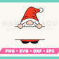 My cute Split Monogram Christmas Gnome SVG is part of my Christmas SVG files for Cricut collection, and features a squat little gnome dressed as Santa with an area that can be personalized with a name.