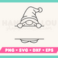 My cute Split Monogram Christmas Gnome SVG is part of my Christmas SVG files for Cricut collection, and features an outline of a squat little gnome dressed as Santa with an area that can be personalized with a name.