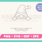 My cute Split Monogram Christmas Gnome SVG is part of my Christmas SVG files for Cricut collection, and features a single-line drawing of a squat little gnome dressed as Santa with an area that can be personalized with a name.