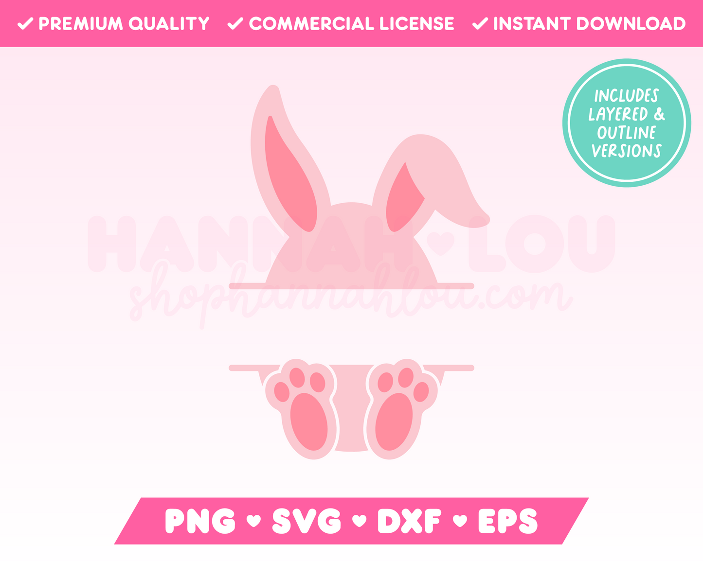 Split Monogram Easter Egg Bunny SVG • Easter SVG Files for Cricut