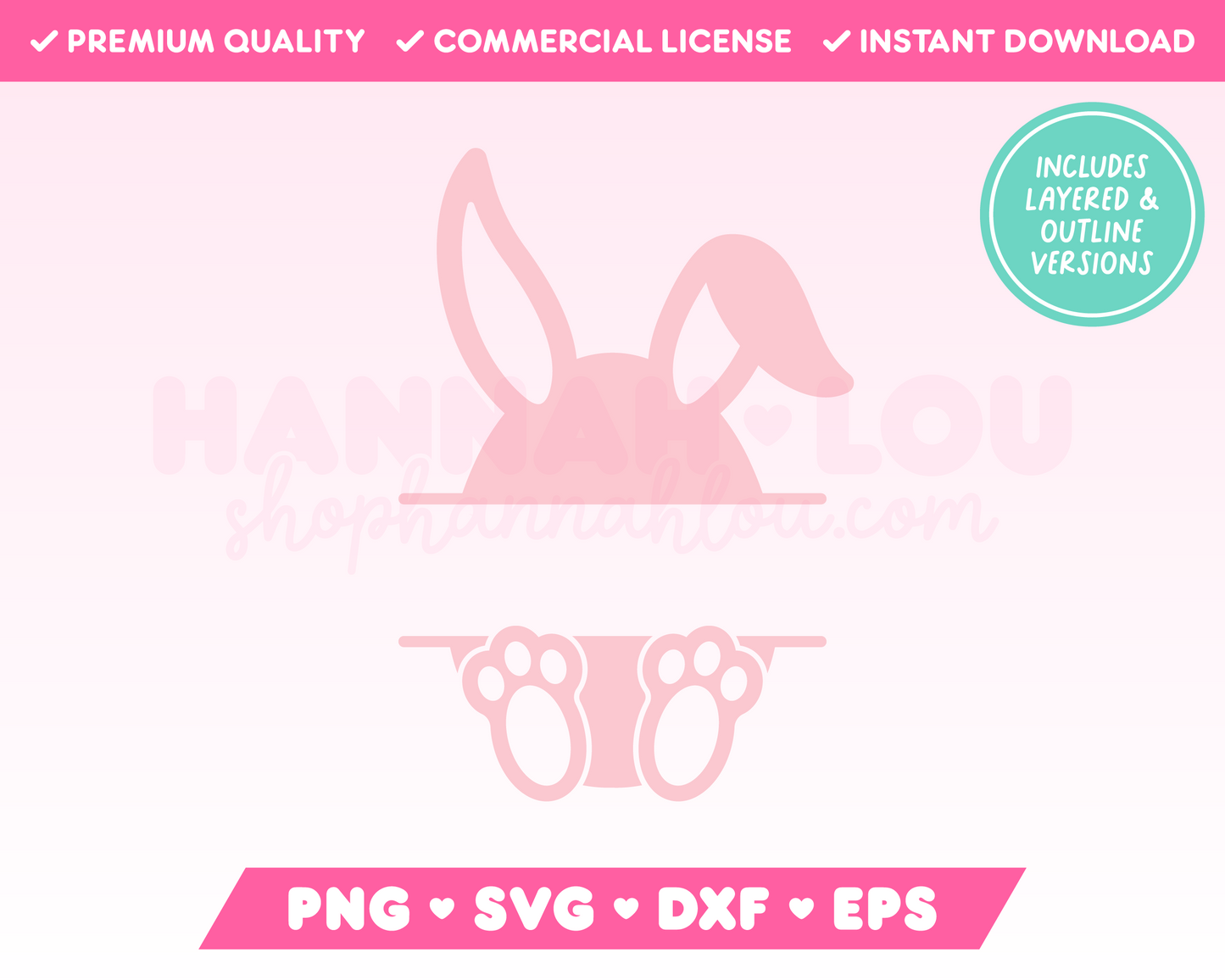 Split Monogram Easter Egg Bunny SVG • Easter SVG Files for Cricut