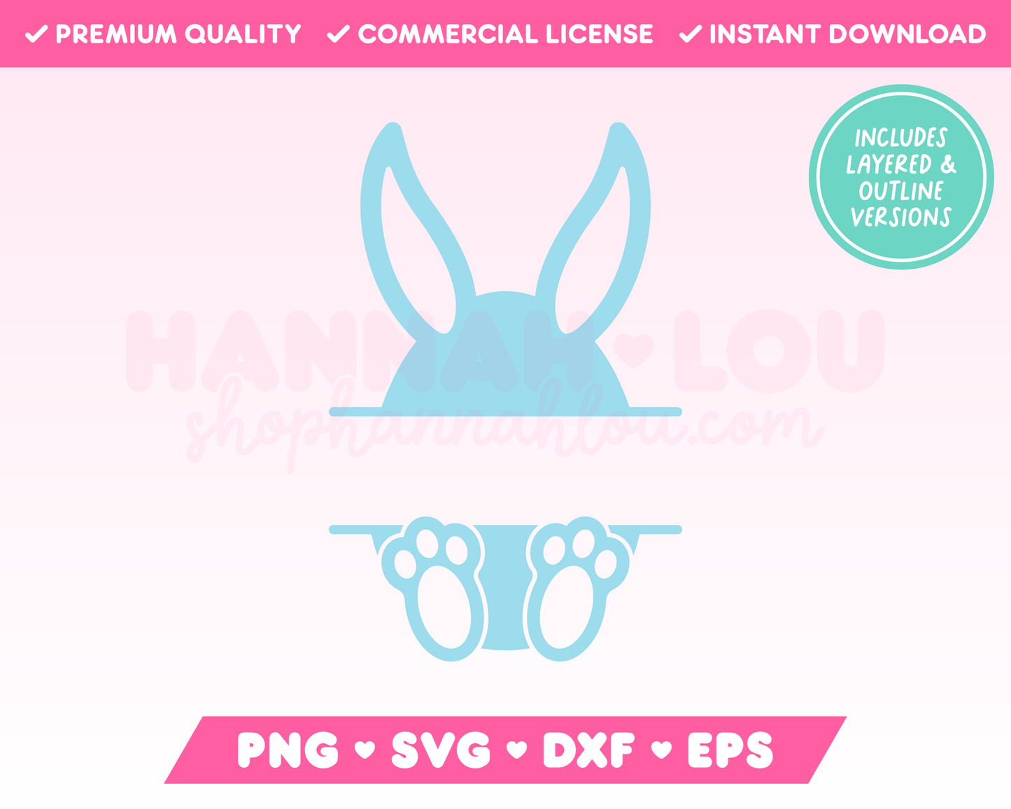 Split Monogram Easter Egg Bunny SVG • Easter SVG Files for Cricut