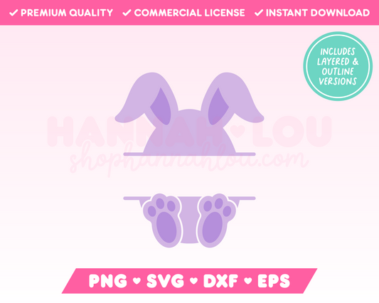 Split Monogram Easter Egg Bunny SVG • Easter SVG Files for Cricut