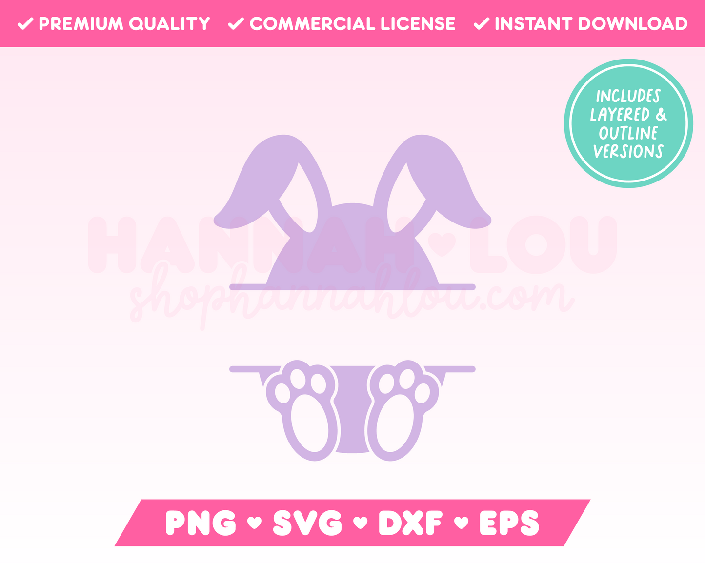 Split Monogram Easter Egg Bunny SVG • Easter SVG Files for Cricut