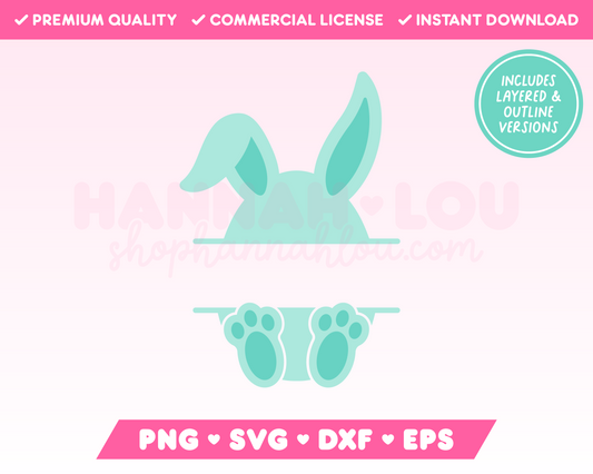 Split Monogram Easter Egg Bunny SVG • Easter SVG Files for Cricut