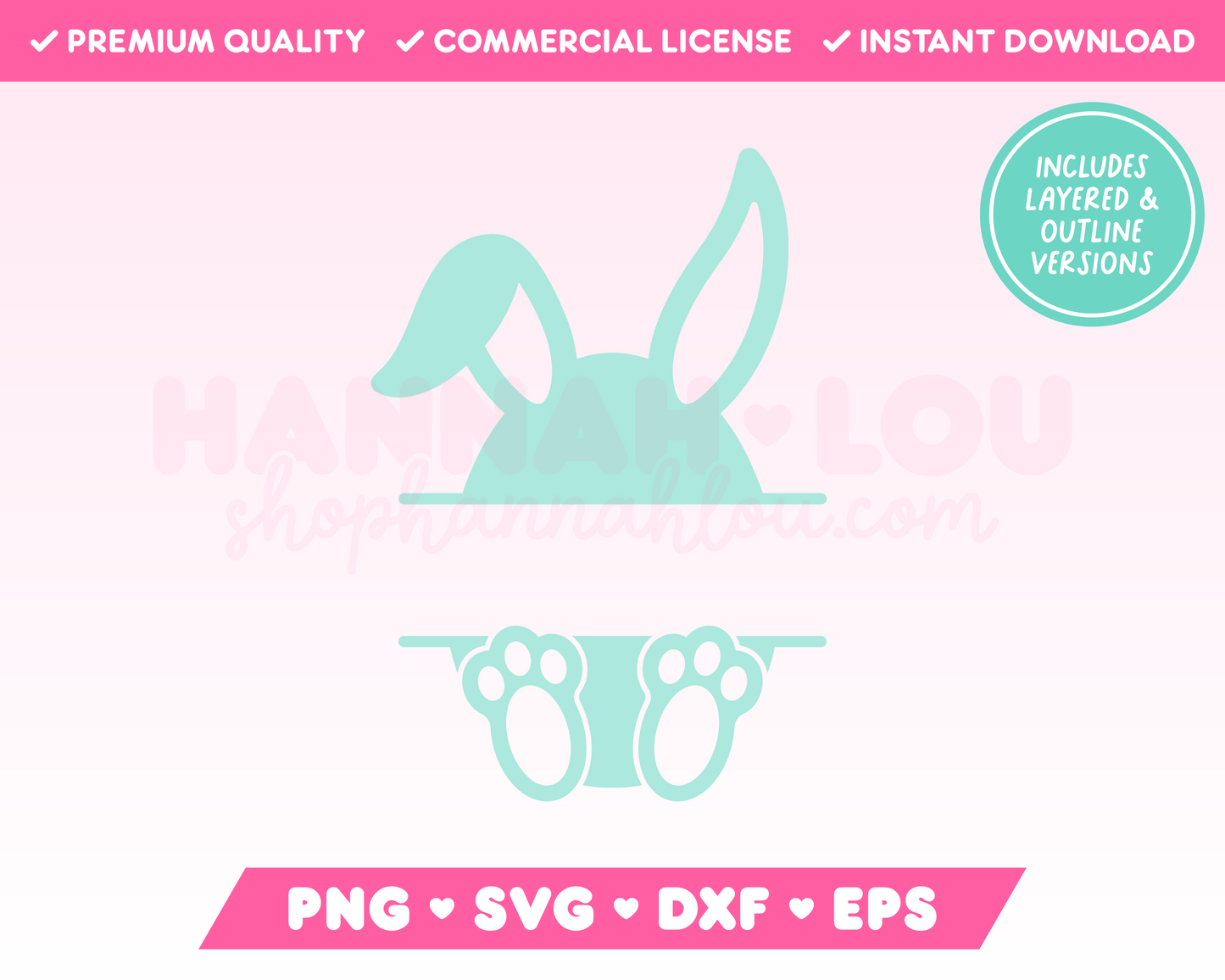 Split Monogram Easter Egg Bunny SVG • Easter SVG Files for Cricut