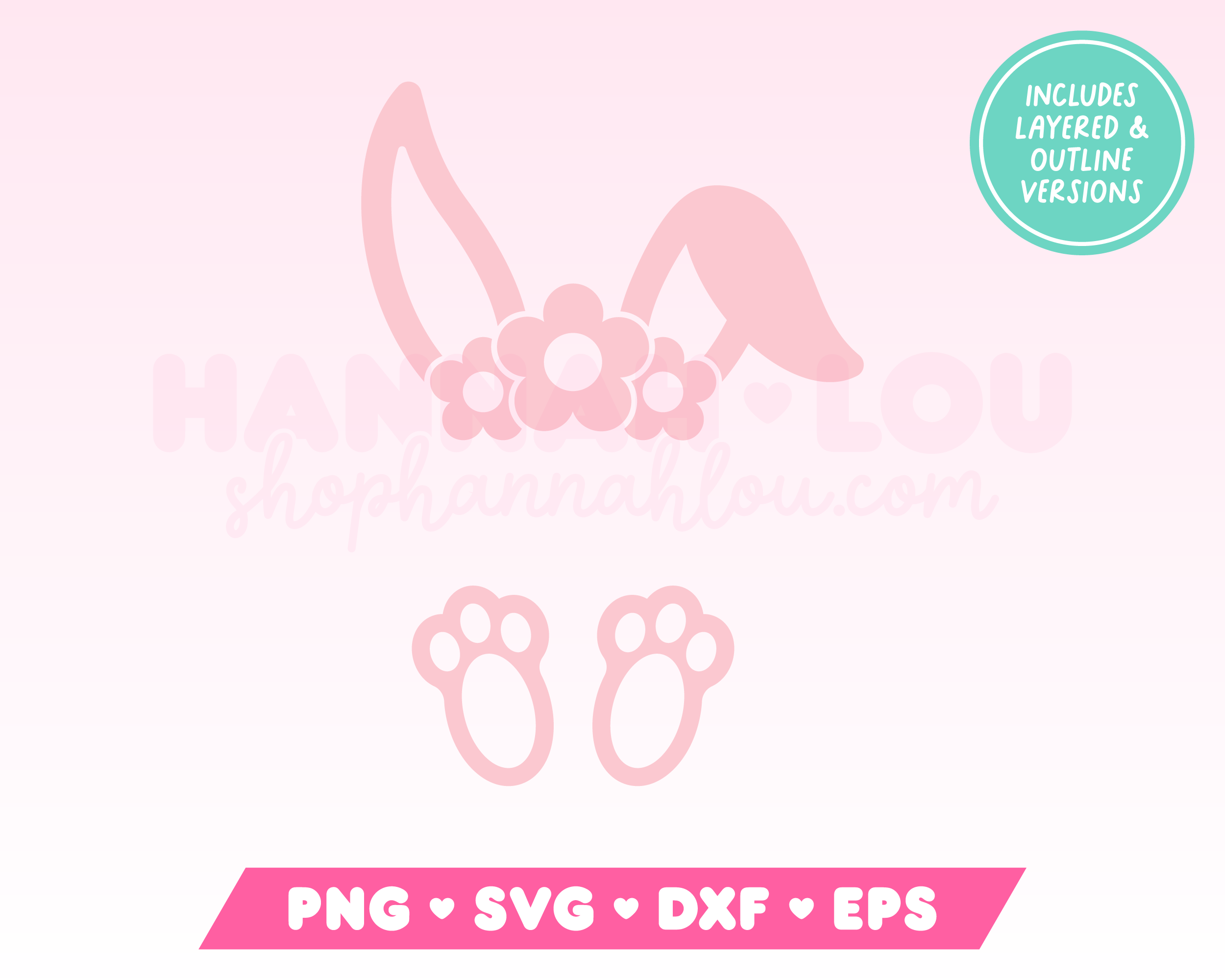 Split Monogram Flower Crown Easter Bunny SVG | Easter SVG Files Cricut ...