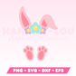 Split Monogram Flower Crown Easter Bunny SVG • Easter SVG Files for Cricut