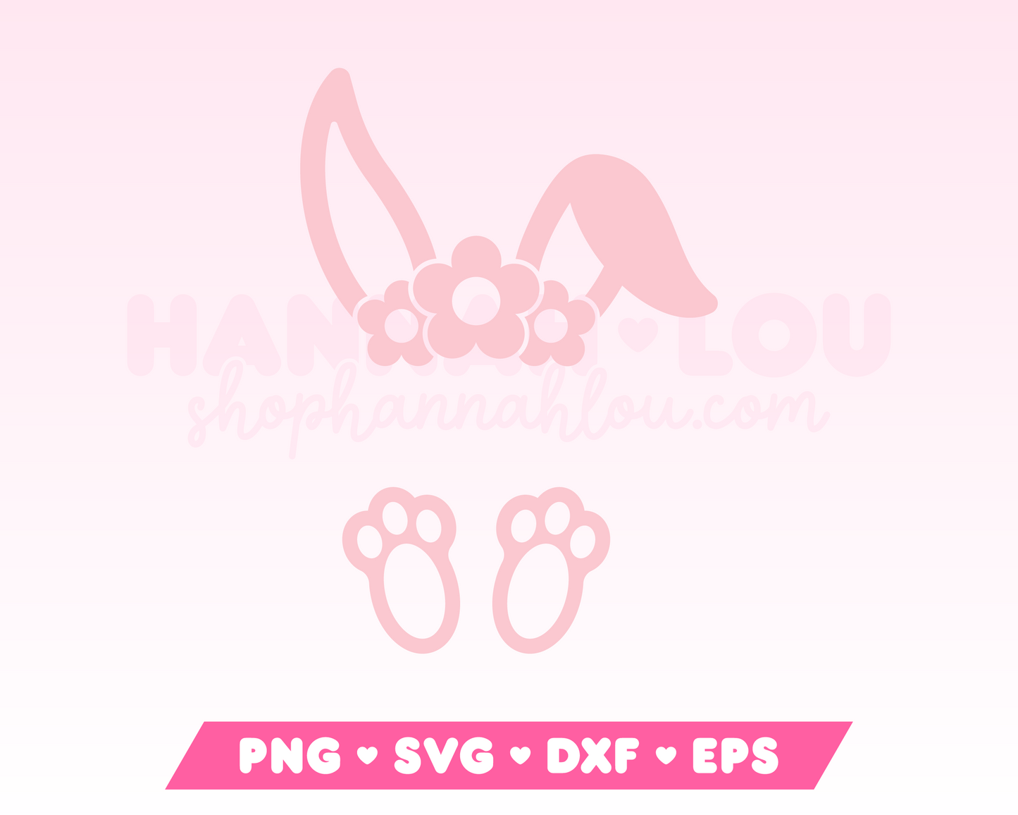 Split Monogram Flower Crown Easter Bunny SVG • Easter SVG Files for Cricut