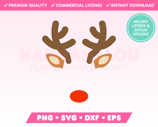 Split Monogram Reindeer SVG · Christmas SVG Files for Cricut · Christmas Sublimation Designs