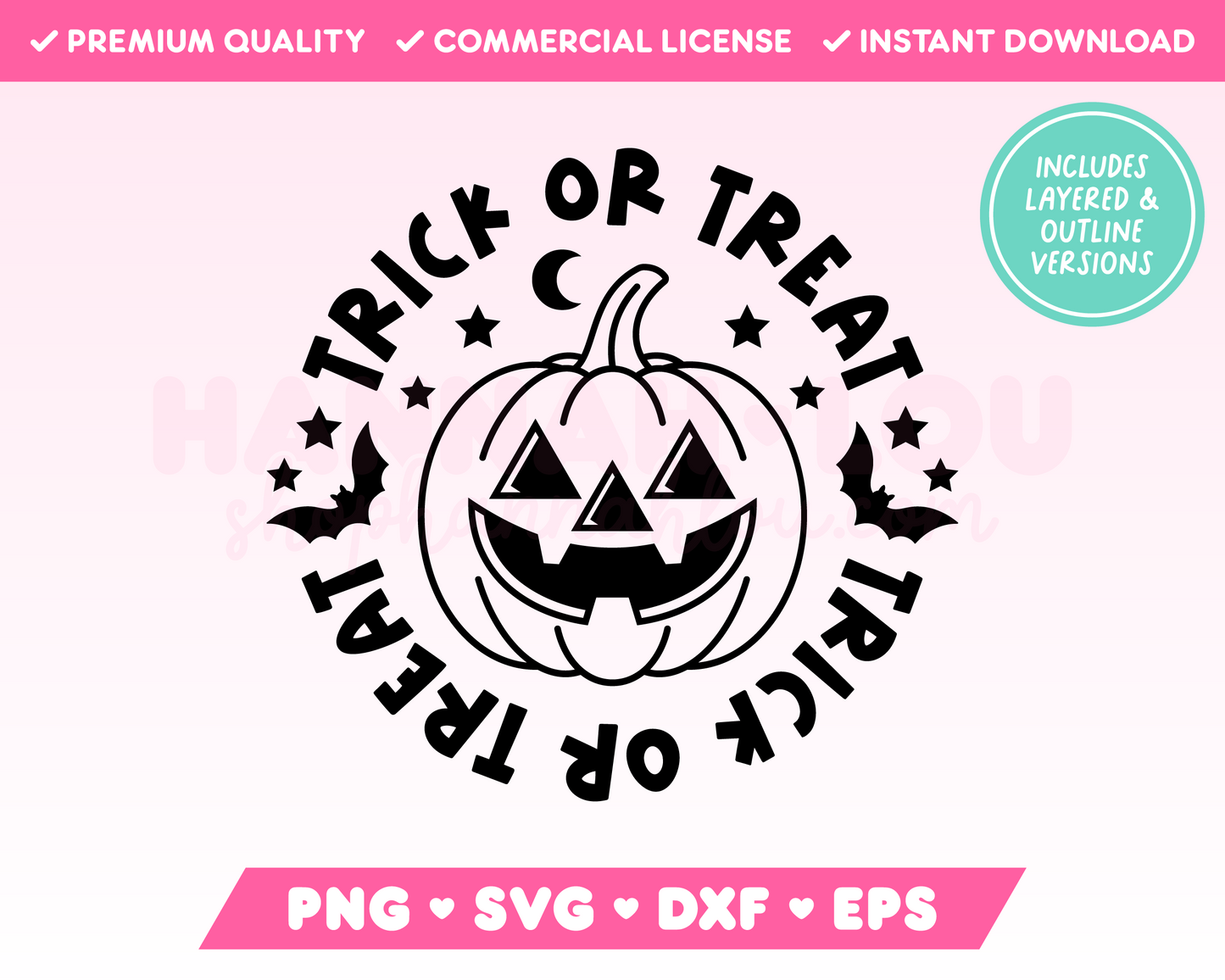 Trick or Treat Jack-o-Lantern SVG · Halloween SVG Files for Cricut · Halloween Sublimation Designs