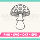 My psychedelic Trippy Mushroom SVG is part of my Hippie SVG files for Cricut collection, and features an outline of a  retro trippy mushroom covered in happy faces.