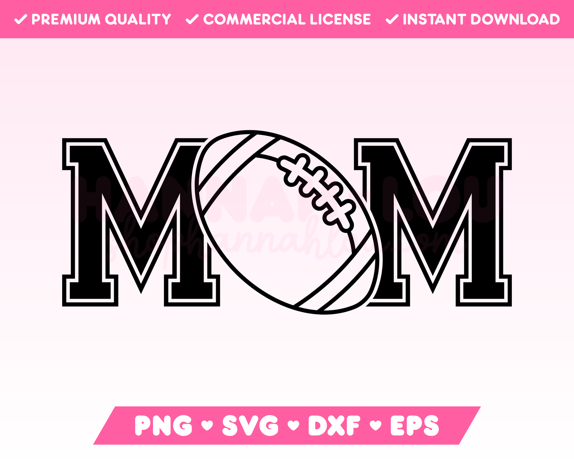 My trendy Varsity American Football Mom SVG is part of my American Football SVG Files for Cricut collection, and features the word Mom in a varsity-style font with an American football in place of the letter O.