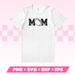 My trendy Varsity American Football Mom SVG is part of my American Football SVG Files for Cricut collection, and a shirt that features the word Mom in a varsity-style font with an American football in place of the letter O on it.