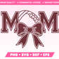 Varsity American Football Mom with Coquette Bow SVG • American Football SVG Files for Cricut • American Football Sublimation Designs