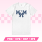 Varsity Baseball Mom with Coquette Bow SVG • Baseball SVG Files for Cricut • Baseball Sublimation Designs