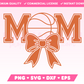 Varsity Basketball Mom with Coquette Bow SVG • Basketball SVG Files for Cricut • Basketball Sublimation Designs