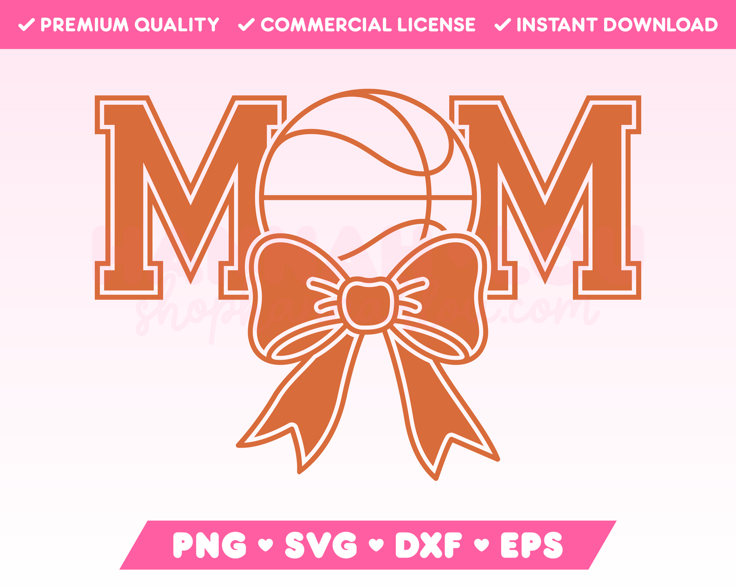 Varsity Basketball Mom with Coquette Bow SVG • Basketball SVG Files for Cricut • Basketball Sublimation Designs